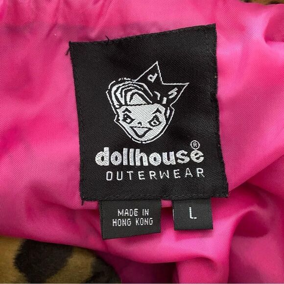 Vintage Y2K Dollhouse Faux Fur Leopard Animal Print Jacket Size Large - Picture 7 of 9